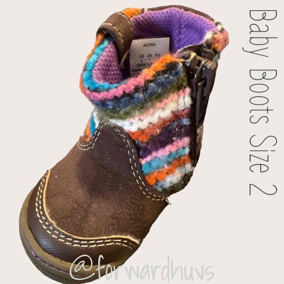 Knit Surprise Baby Boots by Stride Rite Size 2 - Picture 3 of 7